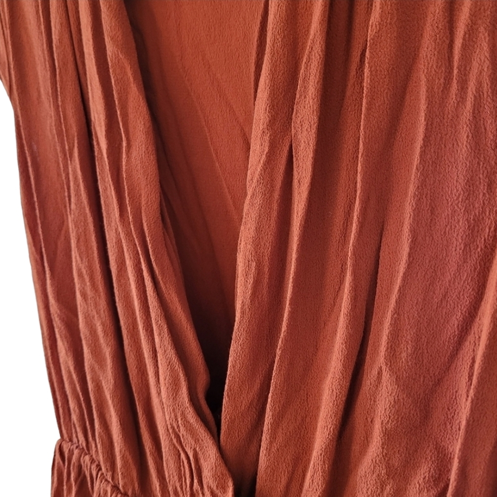 Anthropologie Maeve Noronha Wrao Dress Small Burnt Orange - Picture 5 of 9